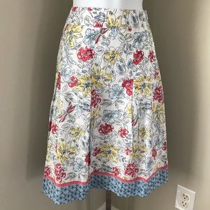 Talbots Blend Floral Pleated Romantic Skirt - Sz 6